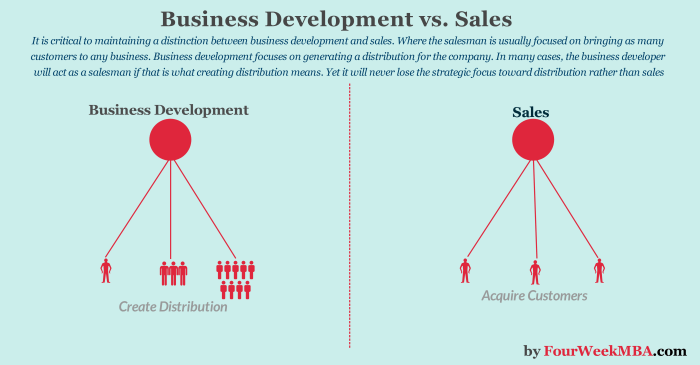 Development business sales vs fourweekmba complete guide